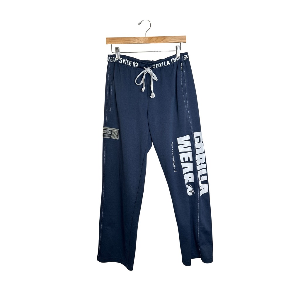 Gorilla Wear Navy Blue Logo Mesh Gym Pants - Men's Size S/M